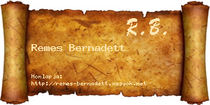 Remes Bernadett névjegykártya